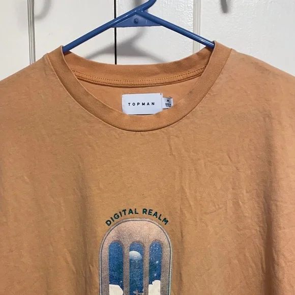 Topman Medium Apricot Graphic Digital Realm Short Sleeve Tee - Picture 5 of 14